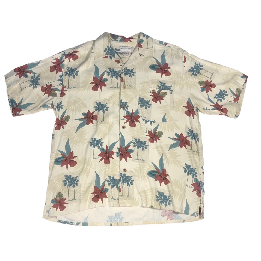 Vintage 90’s Boca Classics Island Wear Silk Hawaiian Shirt XL Extra Large